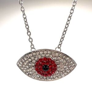 Red Evil Eye Rhinestone Pendant Necklace | N105